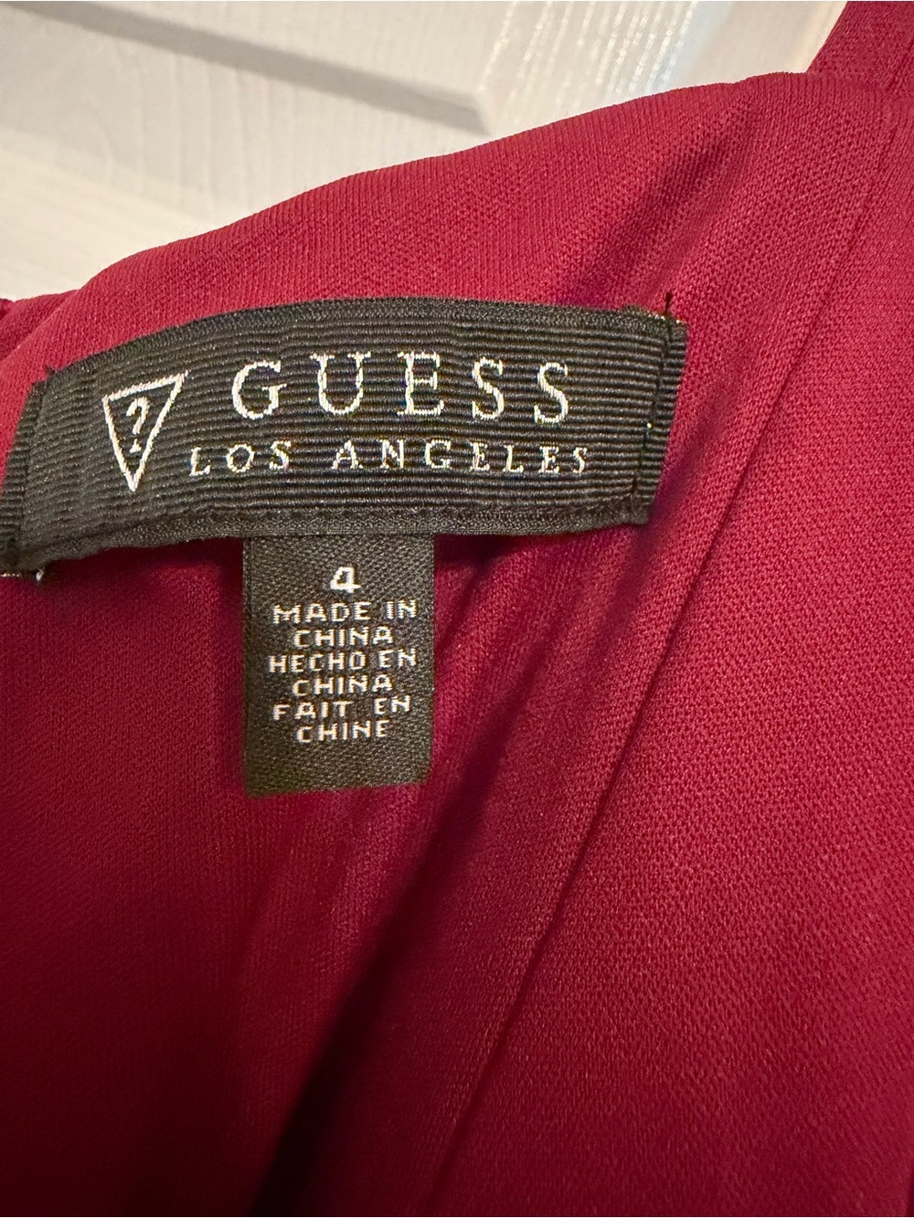 Guess Lace Bodycon Dress in Burgundy S - Picture 6 of 8
